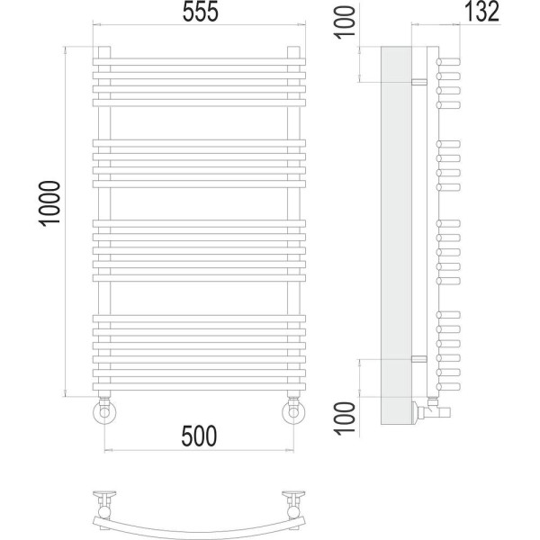 Полотенцесушитель водяной Terminus Марио П19 50х100. Фото 2