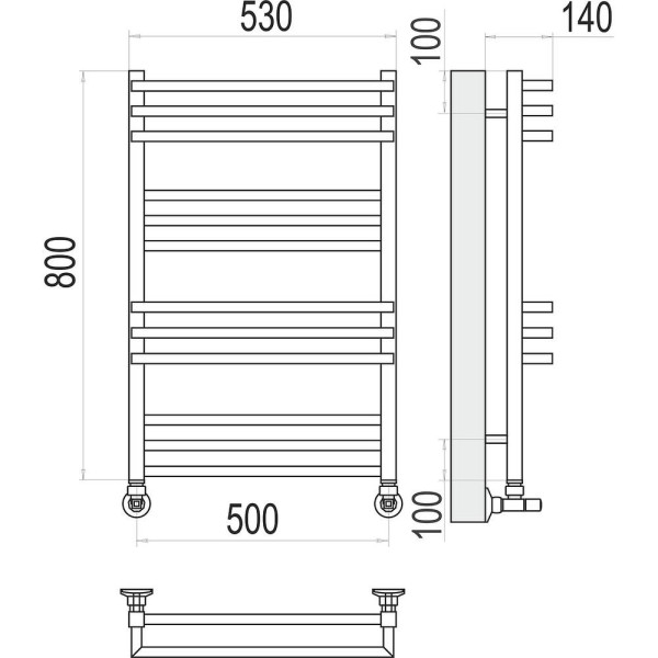Полотенцесушитель водяной Terminus Нойс П12 50х80. Фото 2