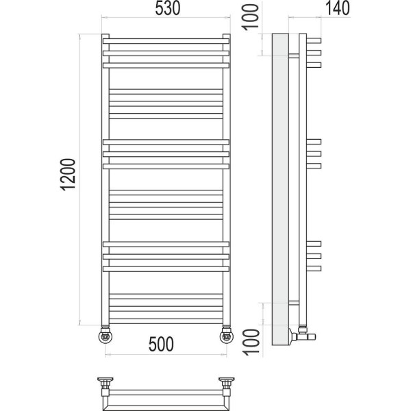 Полотенцесушитель водяной Terminus Нойс П18 50х120. Фото 2
