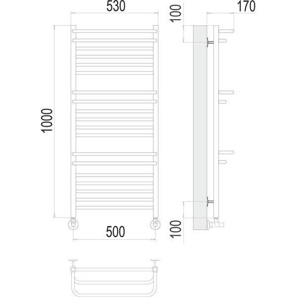 Полотенцесушитель водяной Terminus Орион П18 50х100. Фото 2