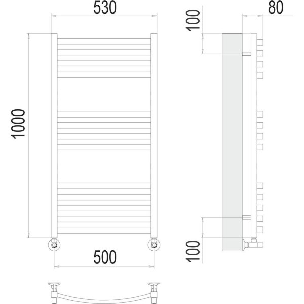 Полотенцесушитель водяной Terminus Палермо П13 50х100. Фото 2