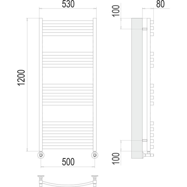 Полотенцесушитель водяной Terminus Палермо П15 50х120. Фото 2