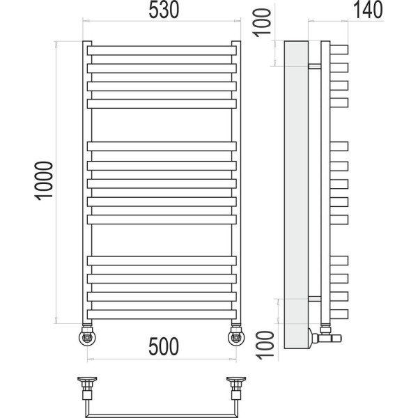 Полотенцесушитель водяной Terminus Рид П13 50х100. Фото 2