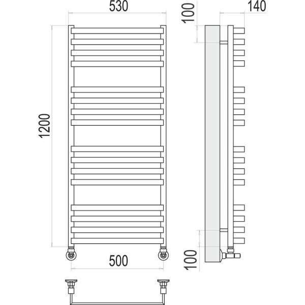 Полотенцесушитель водяной Terminus Рид П16 50х120. Фото 2