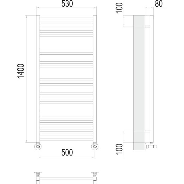 Полотенцесушитель водяной Terminus Сицилия П22 50х140. Фото 2