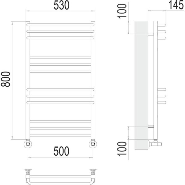 Полотенцесушитель водяной Terminus Соренто П12 50х80. Фото 2