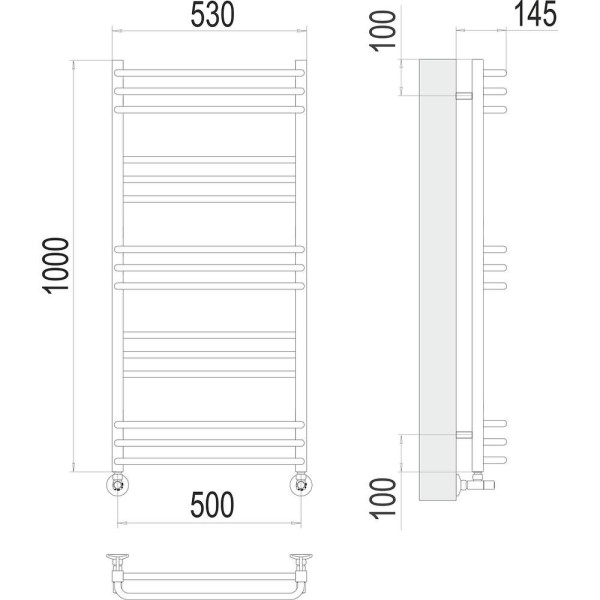 Полотенцесушитель водяной Terminus Соренто П15 50х100. Фото 2