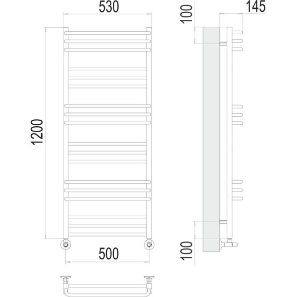 Полотенцесушитель водяной Terminus Соренто П18 50х120. Фото 2