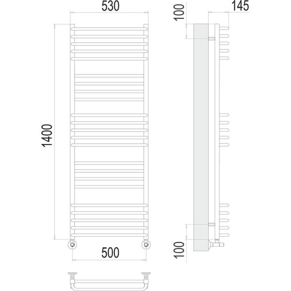 Полотенцесушитель водяной Terminus Соренто П23 50х140. Фото 2