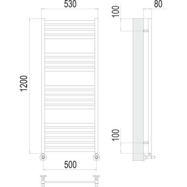 Полотенцесушитель водяной Terminus Тоскана П19 50х120. Фото 2
