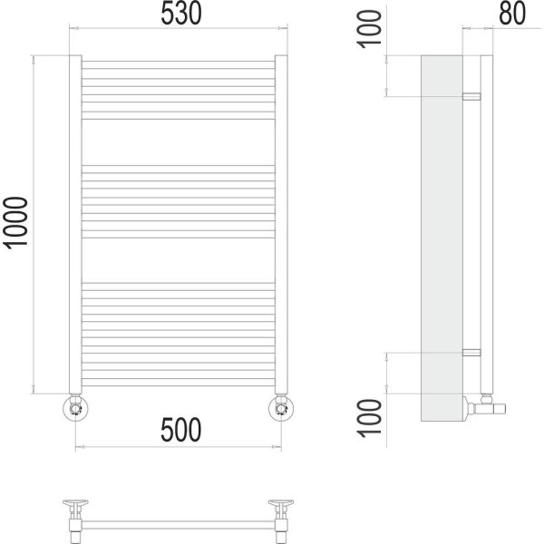 Полотенцесушитель водяной Terminus Ватикан П16 50х100. Фото 2