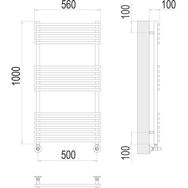 Полотенцесушитель водяной Terminus Ватра П18 50х100. Фото 2