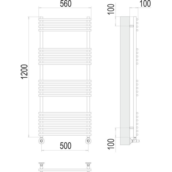 Полотенцесушитель водяной Terminus Ватра П21 50х120. Фото 2