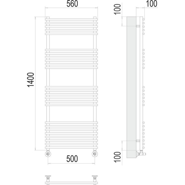 Полотенцесушитель водяной Terminus Ватра П25 50х140. Фото 2