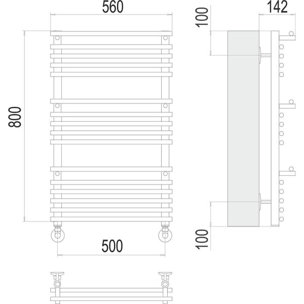 Полотенцесушитель водяной Terminus Вента люкс П16 50х80. Фото 2