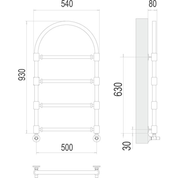 Полотенцесушитель водяной Terminus Версаль П4 50х93. Фото 2