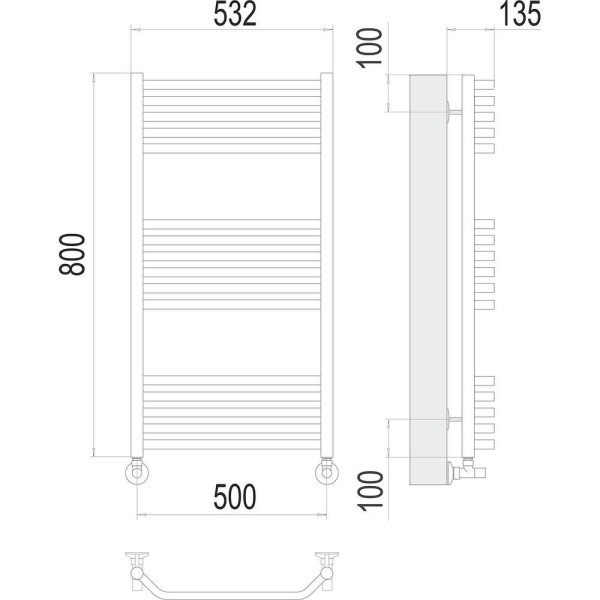 Полотенцесушитель водяной Terminus Виктория П16 50х80. Фото 2