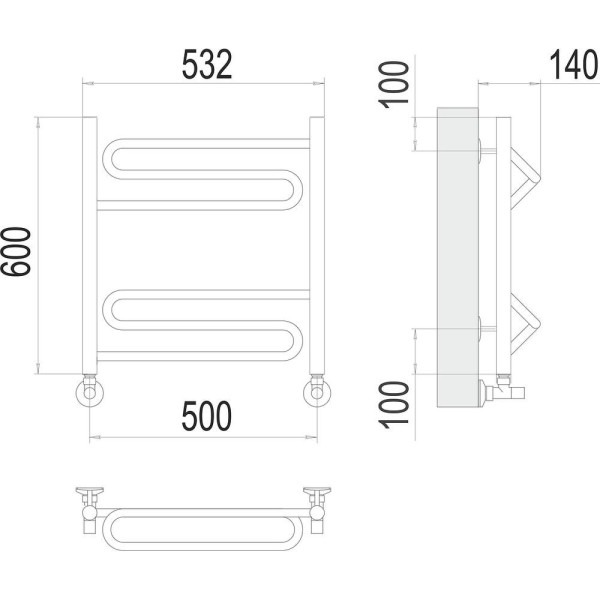 Полотенцесушитель водяной Terminus Юпитер П6 50х60. Фото 2