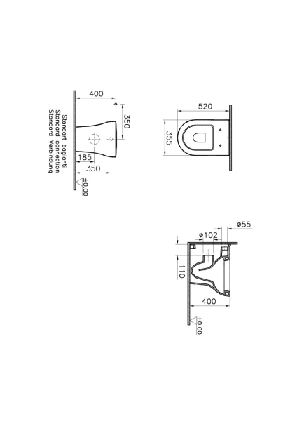 Приставной напольный унитаз Zentrum. Фото 2
