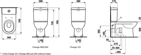 PRO 2495.8.000.000.1 унитаз напольный выпуск Vario. Фото 3