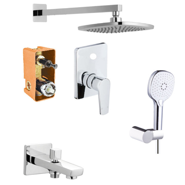 Промо-комплект AZARIO TREYA встраиваемый для ванны, хром (AZ-15680711). Фото 1