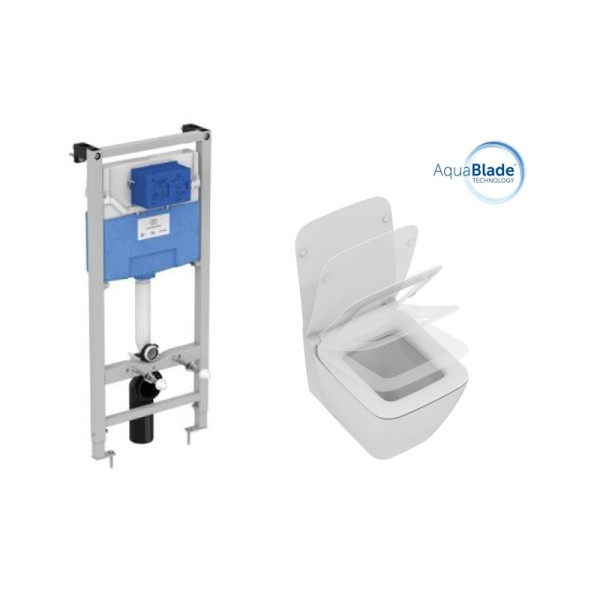 Промо-набор 3 в 1 Ideal Standard Инсталляция E387001 ProSys + Подвесной унитаз AquaBlade® с сидением и крышкой STRADA II. Фото 1