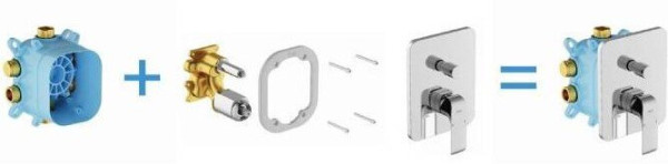 Рабочее тело смесителя скрытого монтажа RB 072.50 R-box Vari (для смесителей FLAT). Фото 2