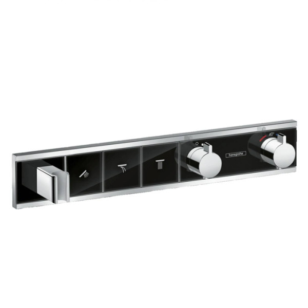 RainSelectТермостат для душа на 3 потребителя, черный/хром. Фото 1