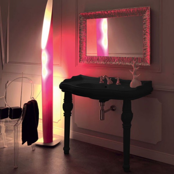 Раковина 100х54.5 см, 1 отв., цвет: черный блестящий. Фото 1