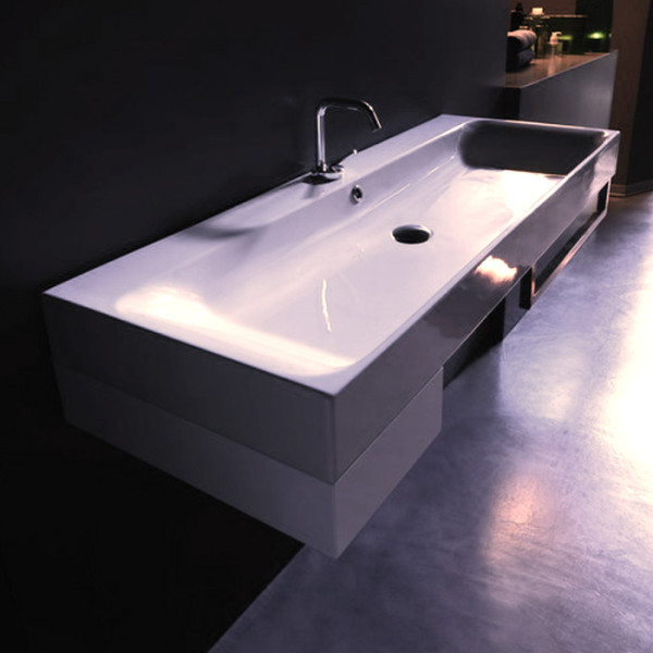 Раковина 120х45 cм, 1 отв., цвет: белый. Фото 1