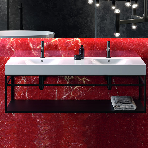 Раковина 140х45 см, 1 отв., подвесная, цвет: белый. Фото 1