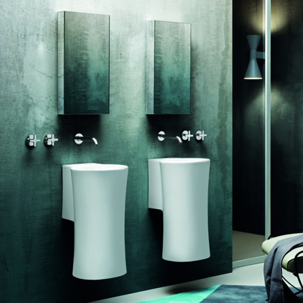 Раковина 35х37х62 см, без отв., с креплением, цвет: белый. Фото 1