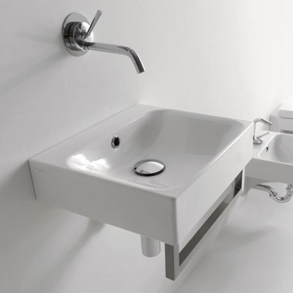 Раковина 40х35см., подвесная, без отв., цвет: белый. Фото 4