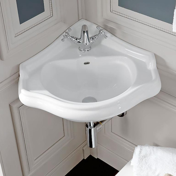 Раковина 40х40х56 см, 1 отв., цвет: белый. Фото 1