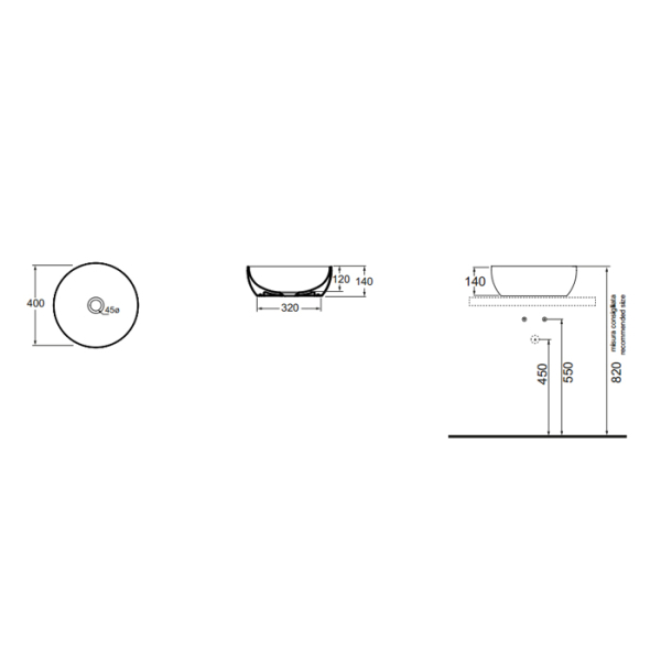 Раковина 40х40x14 см, без отв., цвет: белый. Фото 3