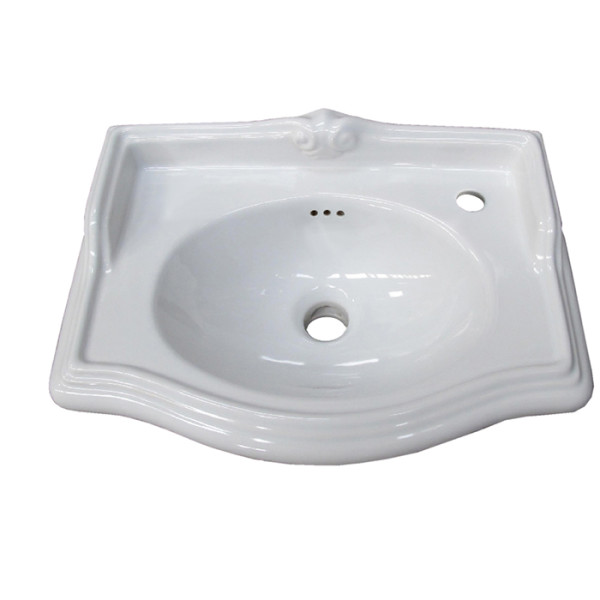 Раковина 50х35 см, 1 отв., цвет: белый. Фото 1