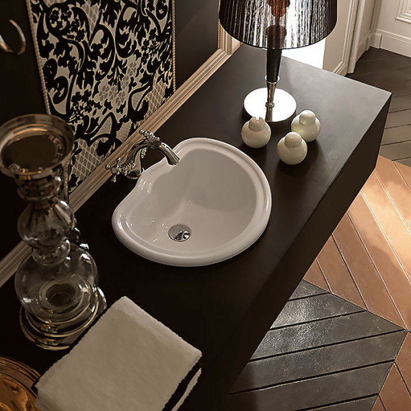 Раковина 50х41 см, без отв., с переливом, цвет: белый. Фото 1