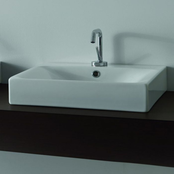 Раковина 50х45 см, 1 отв., подвесная/накладная, цвет: белый. Фото 1