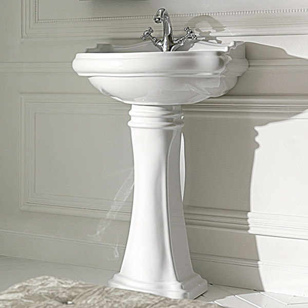 Раковина 55 см, 1 отв., подвесная, цвет: белый. Фото 1