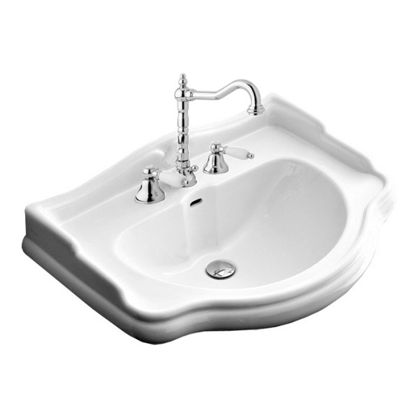 Раковина 55 см, 3 отв., цвет: белый. Фото 1