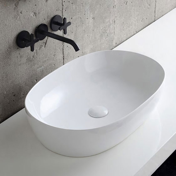 Раковина 60х40 см, без отв., накладная, цвет: белый. Фото 4