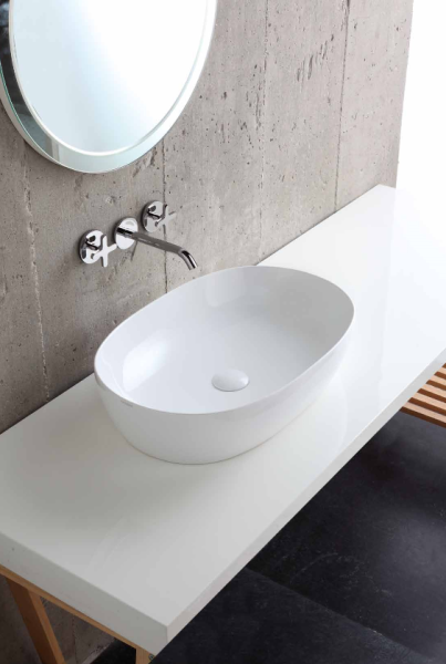 Раковина 60х40 см, без отв., накладная, цвет: белый. Фото 3