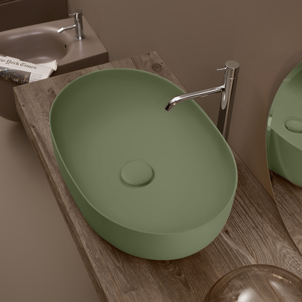 Раковина 60х40 см, без отв., накладная, цвет: Verde. Фото 1