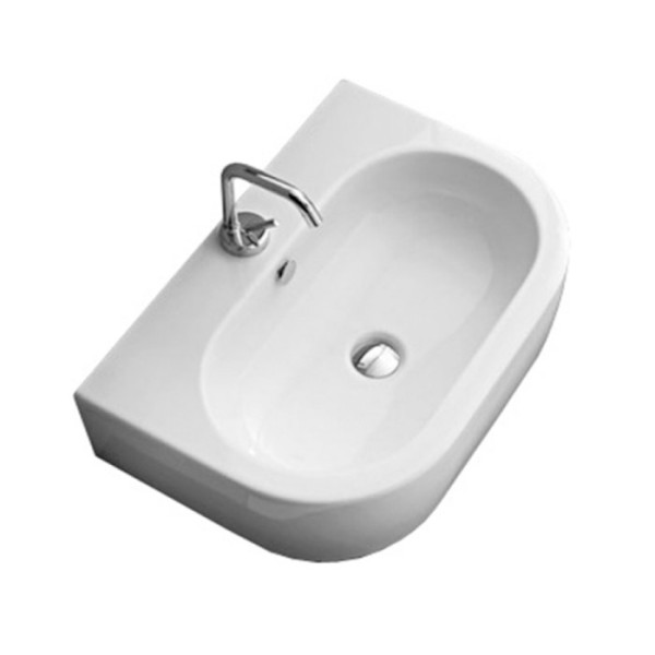 Раковина 60х42 см, 1 отв., цвет: белый. Фото 1