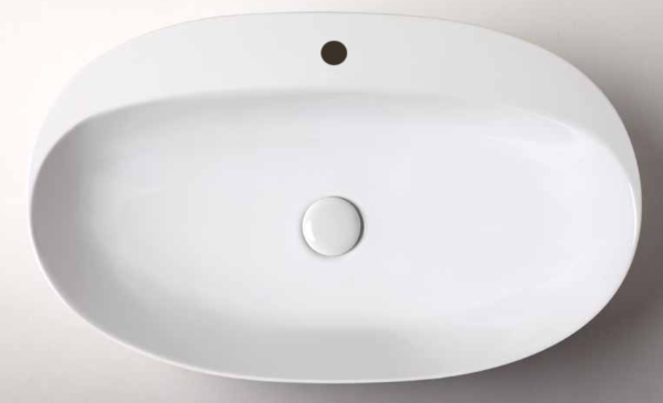 Раковина 60х42 см, 1 отв., накладная, цвет: белый. Фото 4