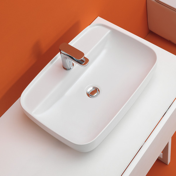 Раковина 60х43 см, 1 отв., цвет: белый. Фото 1