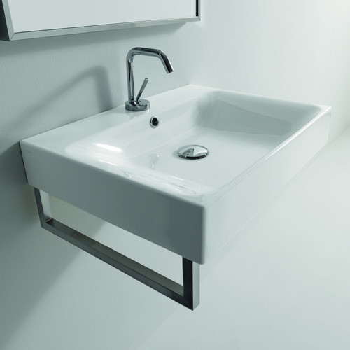 Раковина 60х45 см, 1 отв., подвесная/накладная, цвет: белый. Фото 1