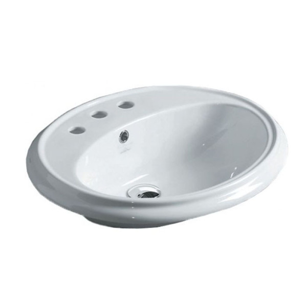 Раковина 61х50.5 см, 3 отв., цвет: белый. Фото 1