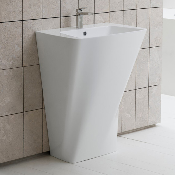 Раковина 63х43х85 см, 1 отв., цвет: белый. Фото 1