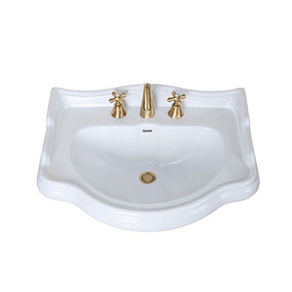 Раковина 69х52 см, 3 отв., цвет: белый. Фото 1